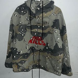 GALLERY DEPT ART THAT KILLS ANORAK JACKET GREY STORM CAMOUFLAGE